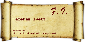 Fazekas Ivett névjegykártya